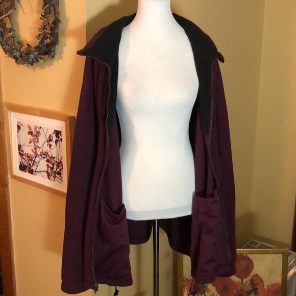VINTAGE COLUMBIA Size 2x XXL Fleece Zip-Front USA Deep Wine + Black WARM Outdoor - Picture 9 of 14